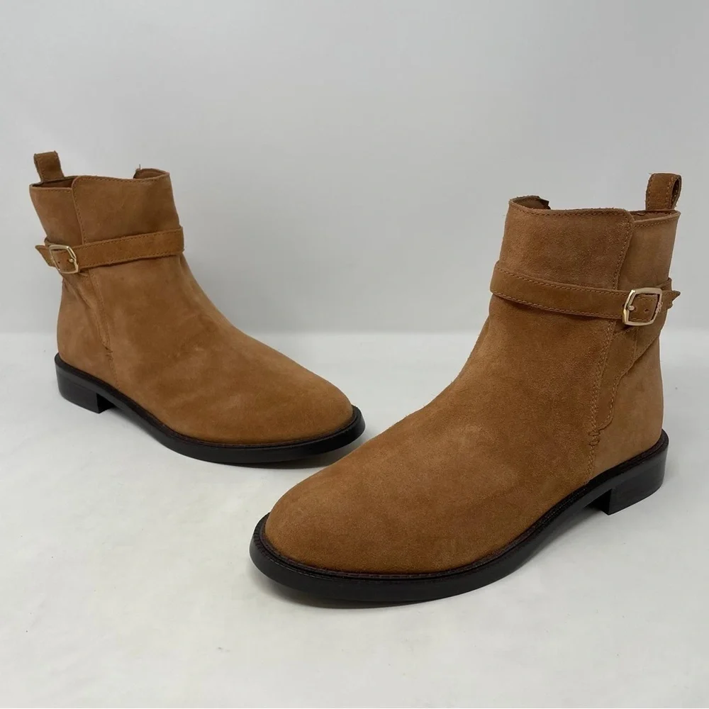 Sam Edelman Nolynn Buckle Zipper Ankle Boots in Saddle Suede - NWT - Picture 11 of 13